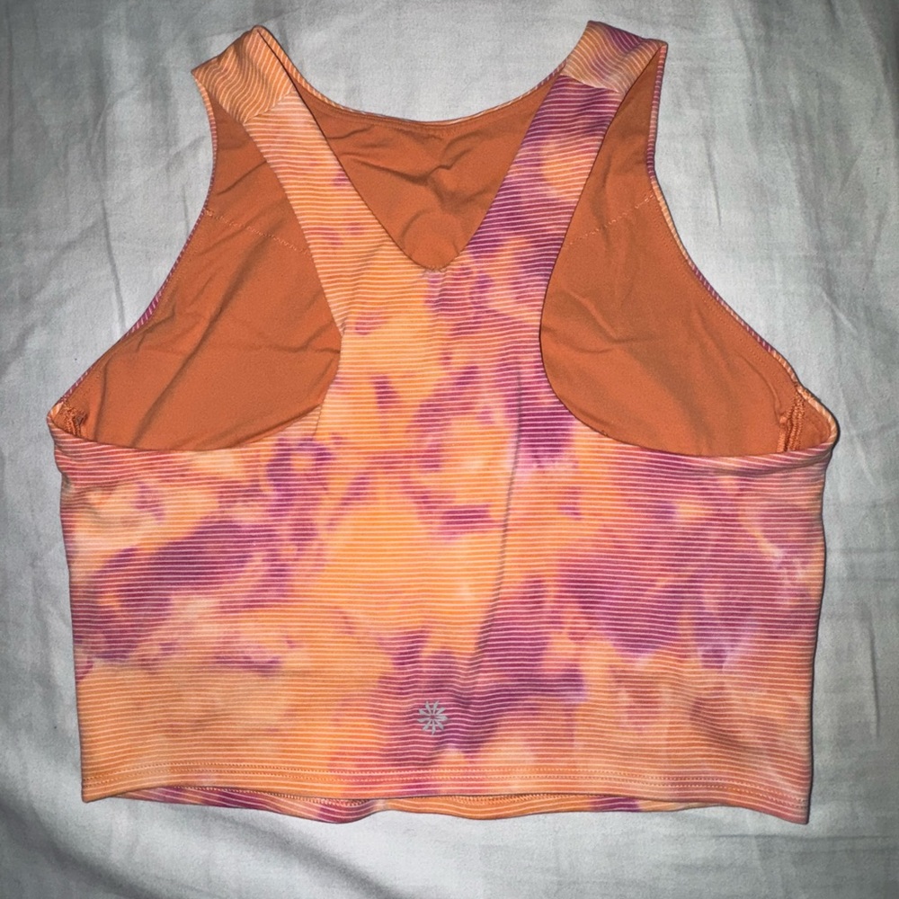 Athleta Conscious Crop Top | Size S D/DD | Pink and Orange Print - Picture 2 of 3
